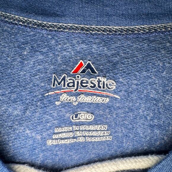 Majestic Women's sz Large Blue Indianapolis Colts Long Sleeve Fleece Top Lace-up - Picture 4 of 9